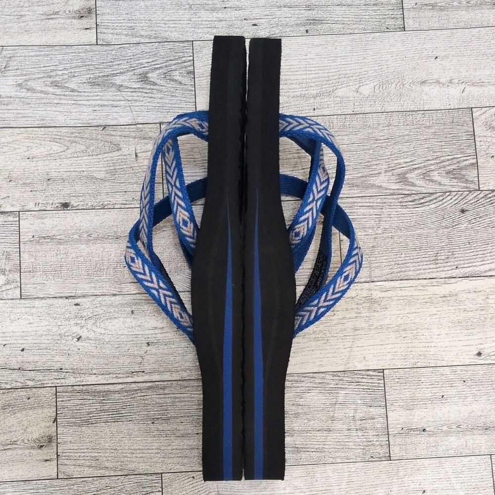 Teva Women's Slip-On Strappy Sandals Geometric Black/Blue US 7 EU 38 MPN 6840 - Picture 4 of 7